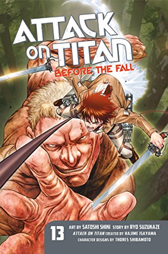 “Attack on Titan: Before the Fall” volume 13 cover with characters in action.