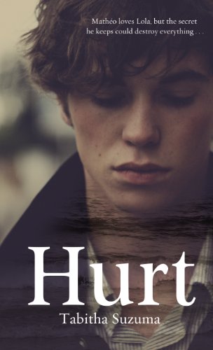 Book cover: close-up of a young man’s face with the title "Hurt".