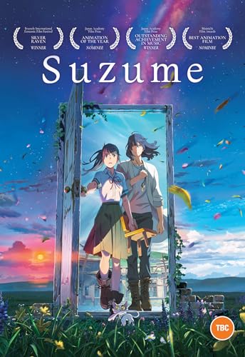 Anime DVD cover showing a girl and a young man standing before an open door.