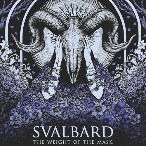 Ram skull with hands and flowers, album cover for Svalbard’s CD.