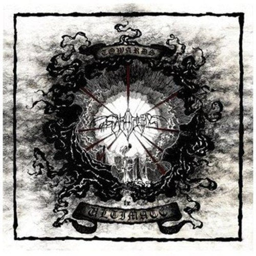 Black and white album cover with ornate, spiky design and central figure.