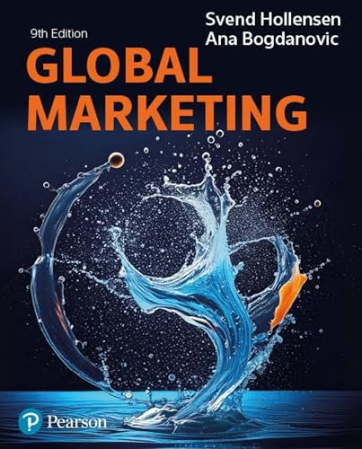 Book cover: “Global Marketing,” 9th edition, with water splash imagery.