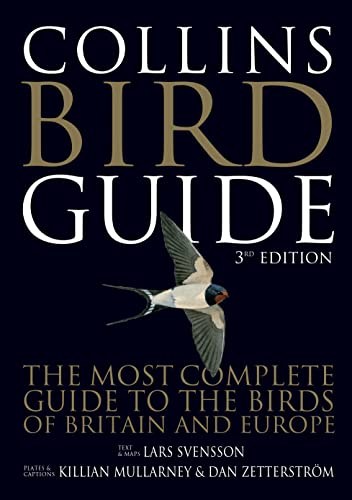 Collins Bird Guide book cover with a swallow in flight, third edition.
