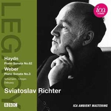 CD cover featuring a black and white portrait of pianist Sviatoslav Richter.