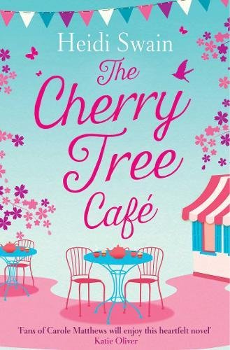 Book cover: “The Cherry Tree Café” with cafe scene and floral details.