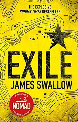 Book cover for "Exile" by James Swallow, with black text on yellow.