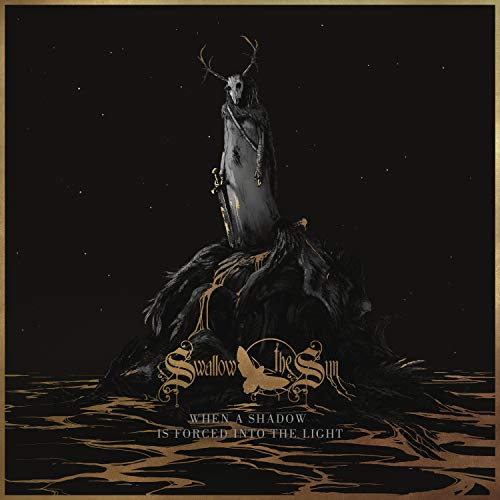 "Album cover art featuring a figure with antlers standing on a mound."