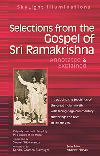 Book cover: “Selections from the Gospel of Sri Ramakrishna” with a photo.