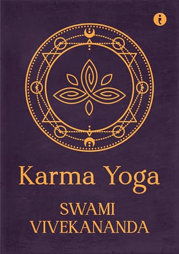 Book cover: "Karma Yoga" by Swami Vivekananda, with a floral emblem.