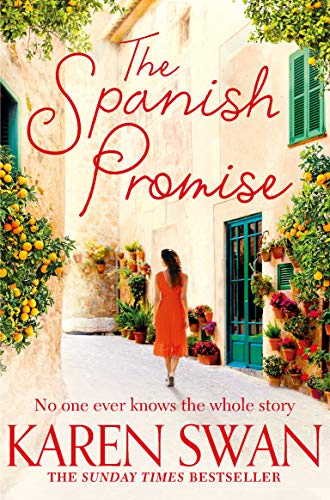 Book cover: woman walking down a sunlit Spanish street, orange trees.