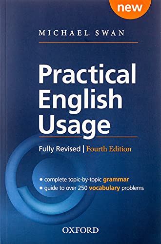 Blue cover of "Practical English Usage" grammar book, fourth edition.
