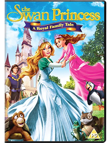 DVD cover for “The Swan Princess: A Royal Family Tale” featuring princesses and animals.