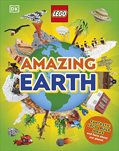 LEGO book cover depicting a globe built from LEGO bricks and scenes.
