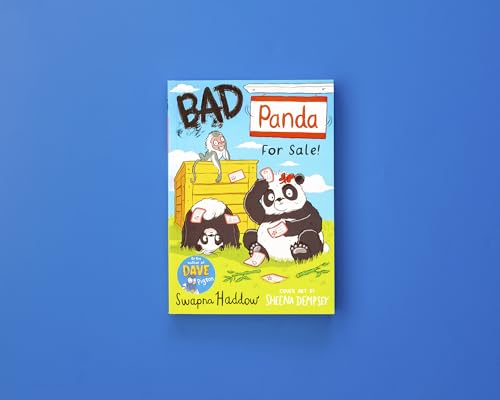 Book cover: "Bad Panda: For Sale" with cartoon pandas and a "For Sale" sign.