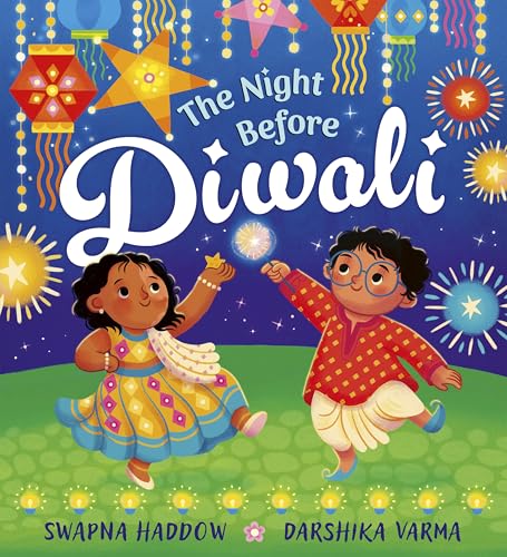 Book cover: children celebrating Diwali with lights and decorations.