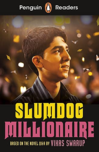 Book cover for "Slumdog Millionaire" featuring a young man’s portrait.