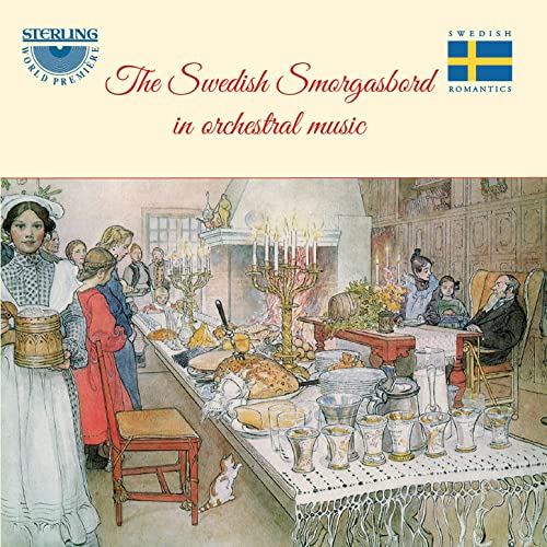 CD cover: painting of a Swedish family gathered around a festive table.