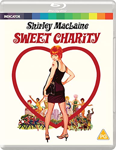Sweet Charity" Blu-ray cover featuring Shirley MacLaine in a red heart.