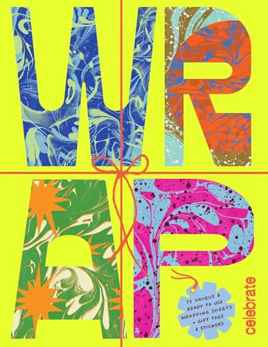 A bright yellow book cover with the word WRAP in large, patterned, colorful letters.