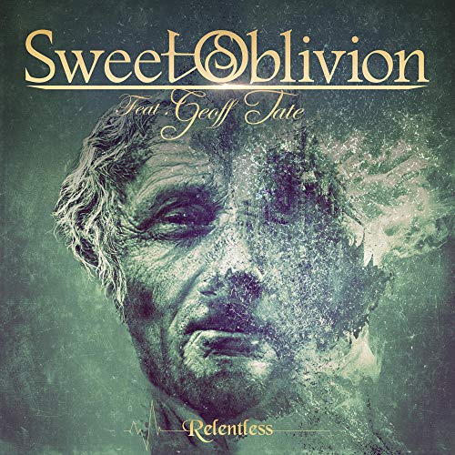 CD cover: distressed portrait with fragmented effect, text “Sweet Oblivion”.