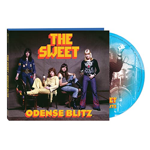 The Sweet “Odense Blitz” CD and blue vinyl record with band photo.