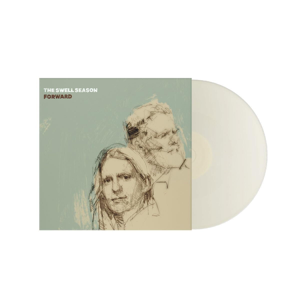 Swell Season "Forward" vinyl record with sketched portrait cover art.