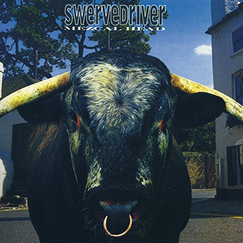 CD cover for Swervedriver’s “Mezcal Head” featuring a close-up of a bull’s face.