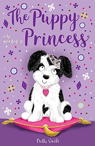 Book cover: black and white puppy wearing a pink tiara.
