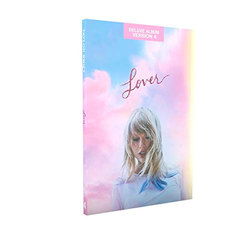 Taylor Swift's "Lover" Deluxe Album CD, pastel pink and blue cover.