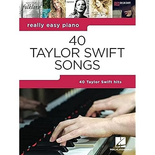 Music book cover featuring hands playing piano and Taylor Swift album art thumbnails.