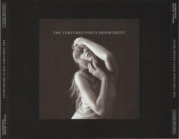 Black and white CD cover featuring Taylor Swift in a dramatic pose.