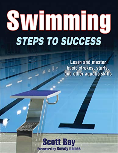 Book cover: "Swimming" with a diving board and pool image.