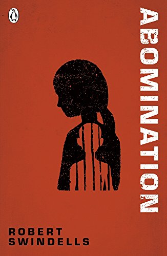 "Book cover with a red background, black silhouette of a girl, and white title text."