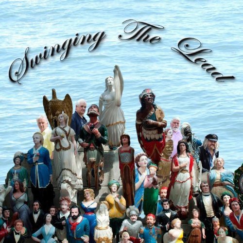 "CD album cover featuring diverse figurines against a blue, watery background with 'Swinging The Lead' text."