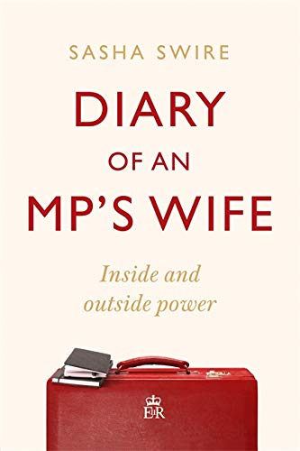 Book cover: "Diary of an MP's Wife" with a red suitcase illustration.