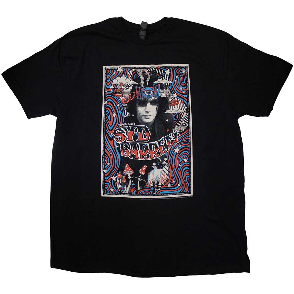 Unisex t-shirt featuring a psychedelic, melting poster image of Syd Barrett.