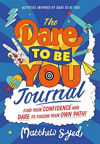 Colorful journal cover with hand illustrations, text reading "The Dare to Be You Journal".