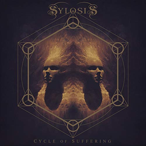 Sylosis album cover: abstract face within geometric gold framework.