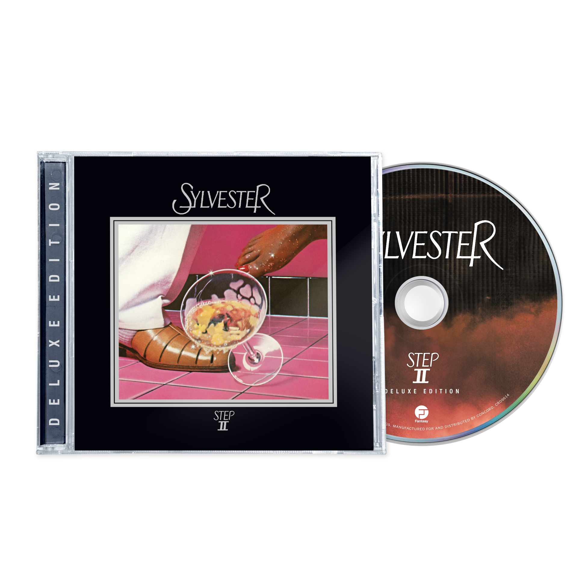 CD case for Sylvester’s “Step II” with a pink and silver cover image.