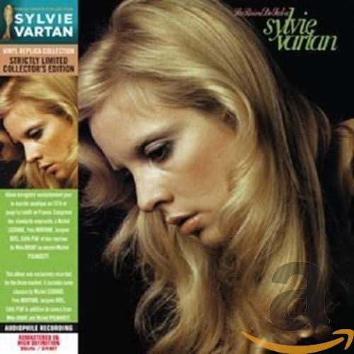Close-up portrait of blonde singer Sylvie Vartan on a music album cover.