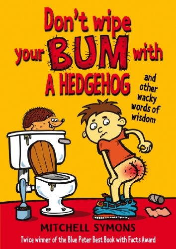 Book cover: boy with irritated bum, hedgehog, and a toilet.