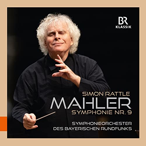 CD cover featuring conductor Simon Rattle and text “Mahler Symphony No. 9”.