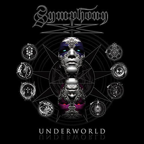 Symphony X "Underworld" CD cover: a face within a dark, ornate, circular design.
