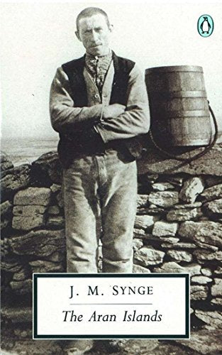 Vintage book cover featuring a man with a wooden bucket, stone wall backdrop.