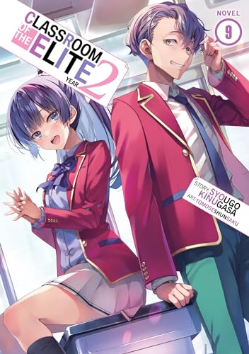 Anime-style cover of “Classroom of the Elite Year 2, Vol. 9” featuring two students.