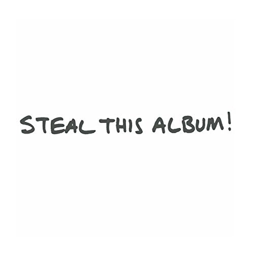 “Steal This Album!” album cover with black handwritten text on white.
