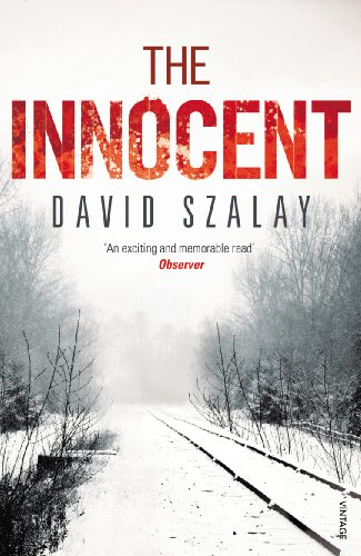 Book cover: "The Innocent" by David Szalay, snowy road scene.