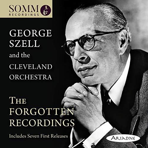 CD cover with black-and-white photo of George Szell, text on left, logos on top and bottom.
