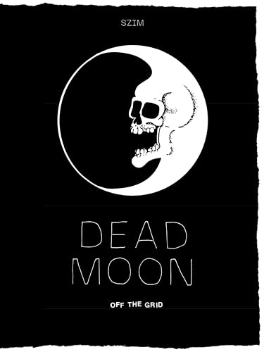 Black and white cover with skull inside a crescent moon shape.