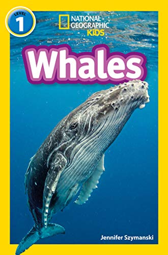 National Geographic Kids Whales Level 1 book cover featuring a humpback whale underwater.